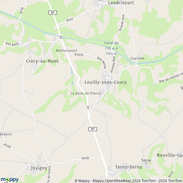 La carte pour la ville de Leuilly-sous-Coucy 02380
