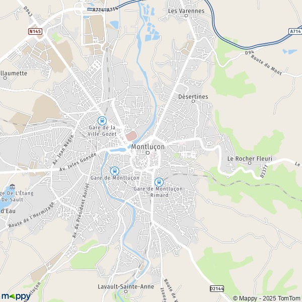 La carte pour la ville de Montluçon 03100