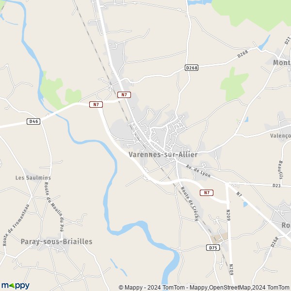 La carte pour la ville de Varennes-sur-Allier 03150