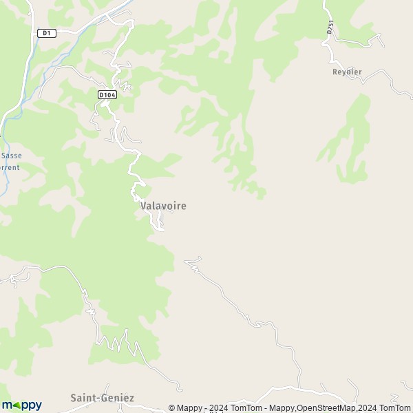La carte pour la ville de Valavoire 04250