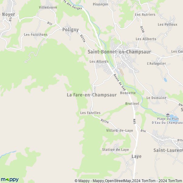 La carte pour la ville de La Fare-en-Champsaur 05500