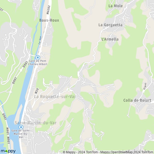 La carte pour la ville de La Roquette-sur-Var 06670