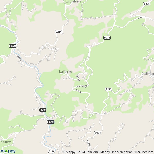 La carte pour la ville de Lafarre 07520