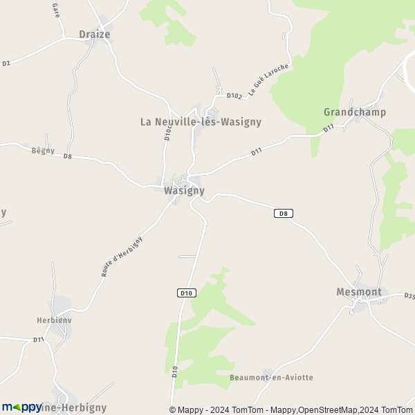La carte pour la ville de Wasigny 08270