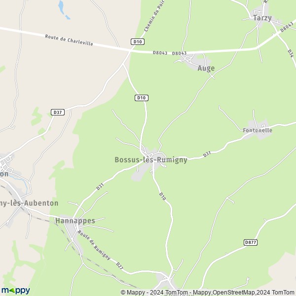 La carte pour la ville de Bossus-lès-Rumigny 08290