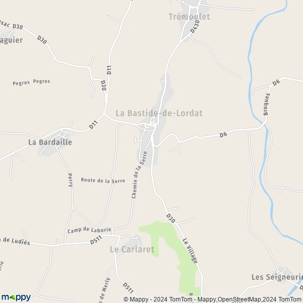 La carte pour la ville de La Bastide-de-Lordat 09700
