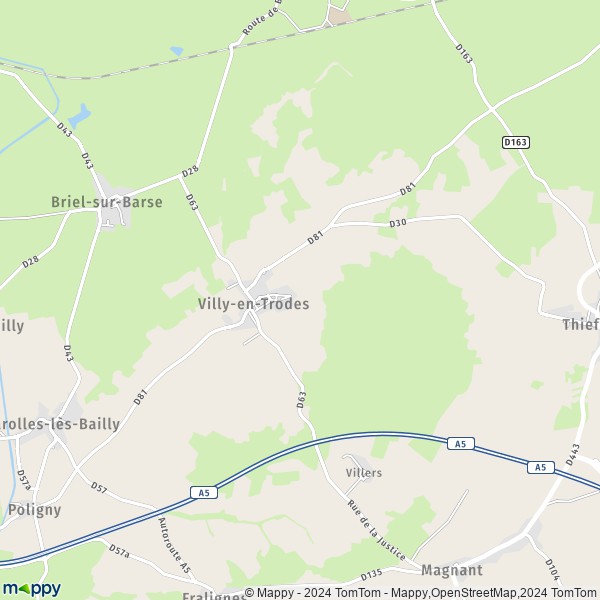 La carte pour la ville de Villy-en-Trodes 10140