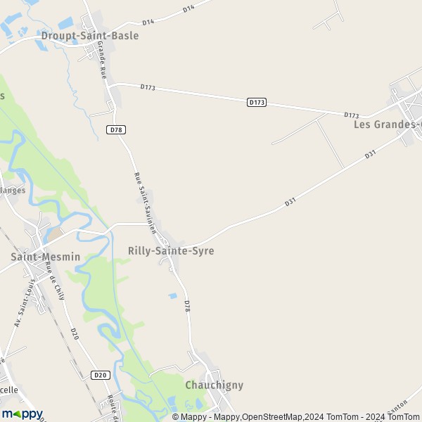 La carte pour la ville de Rilly-Sainte-Syre 10280