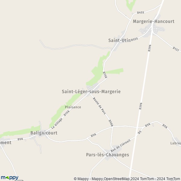 La carte pour la ville de Saint-Léger-sous-Margerie 10330