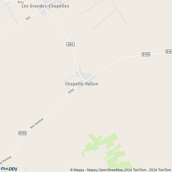 La carte pour la ville de Chapelle-Vallon 10700