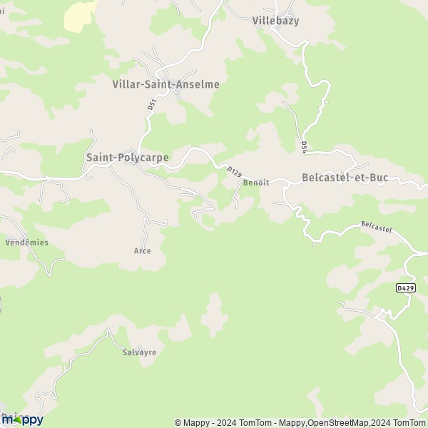 La carte pour la ville de Saint-Polycarpe 11300