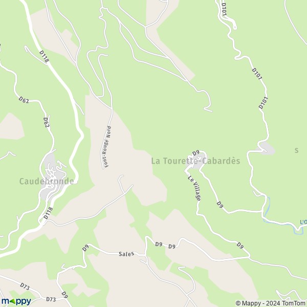 La carte pour la ville de La Tourette-Cabardès 11380
