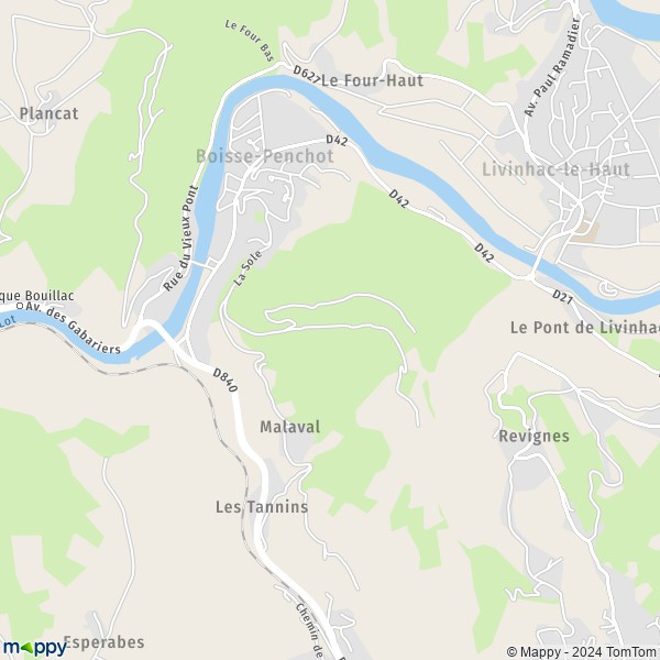 La carte pour la ville de Boisse-Penchot 12300