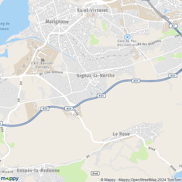 La carte pour la ville de Gignac-la-Nerthe 13180