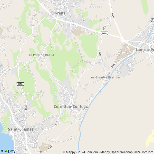 La carte pour la ville de Cornillon-Confoux 13250