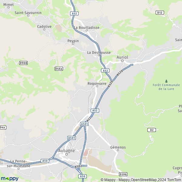 La carte pour la ville de Roquevaire 13360