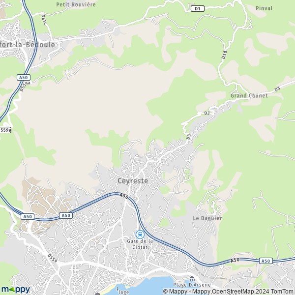 La carte pour la ville de Ceyreste 13600