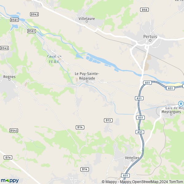 La carte pour la ville de Le Puy-Sainte-Réparade 13610