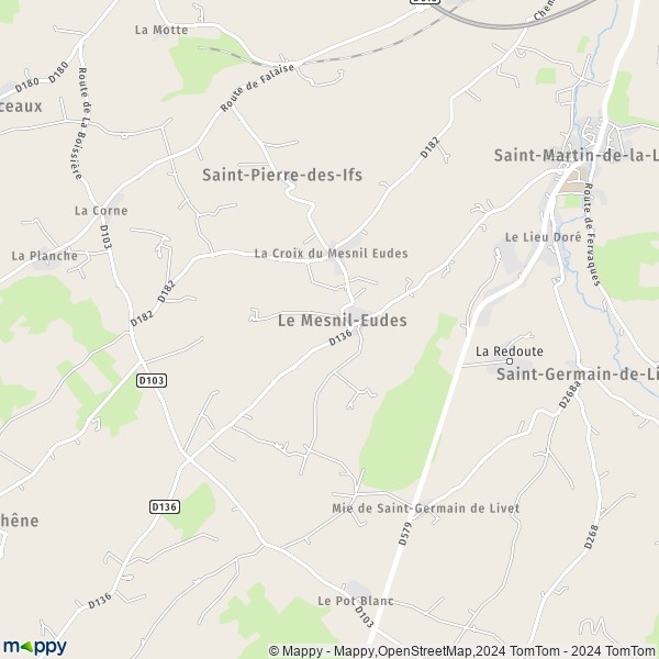 La carte pour la ville de Le Mesnil-Eudes 14100
