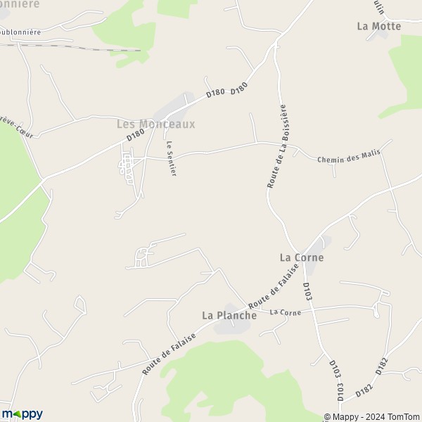 La carte pour la ville de Les Monceaux 14100