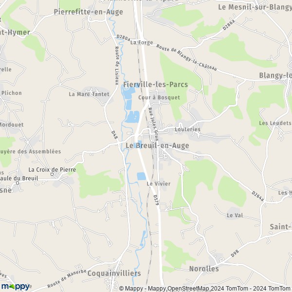 La carte pour la ville de Le Breuil-en-Auge 14130