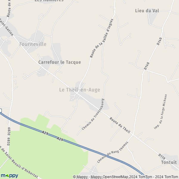 La carte pour la ville de Le Theil-en-Auge 14130