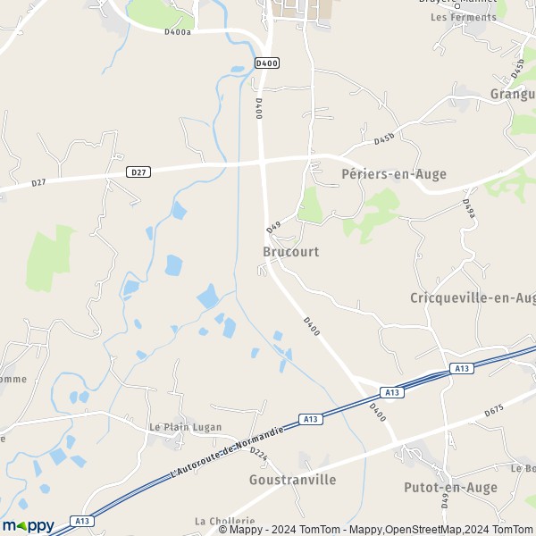 La carte pour la ville de Brucourt 14160
