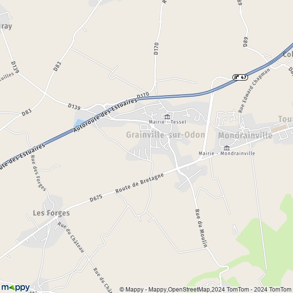 La carte pour la ville de Grainville-sur-Odon 14210