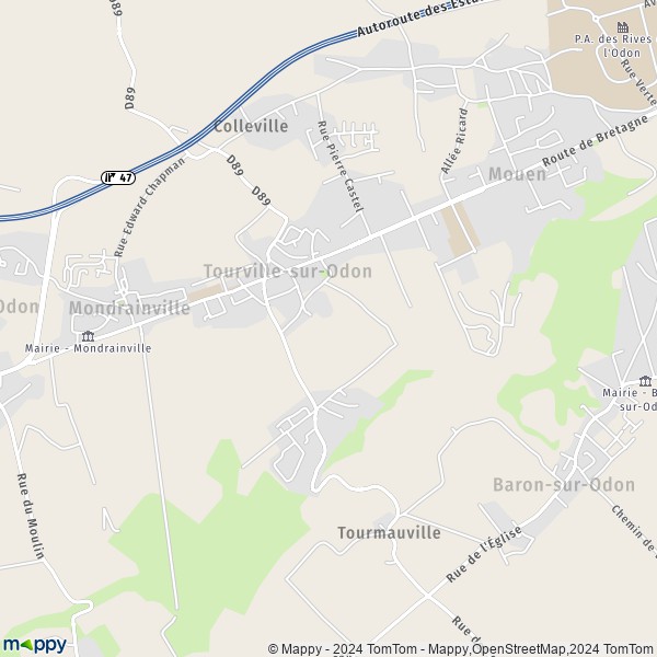 La carte pour la ville de Tourville-sur-Odon 14210