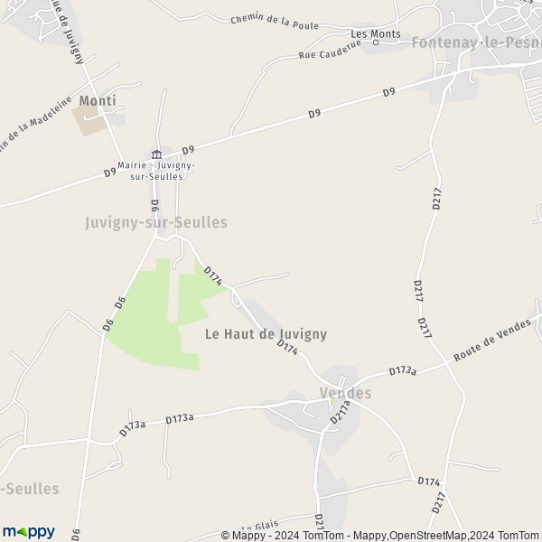 La carte pour la ville de Juvigny-sur-Seulles 14250