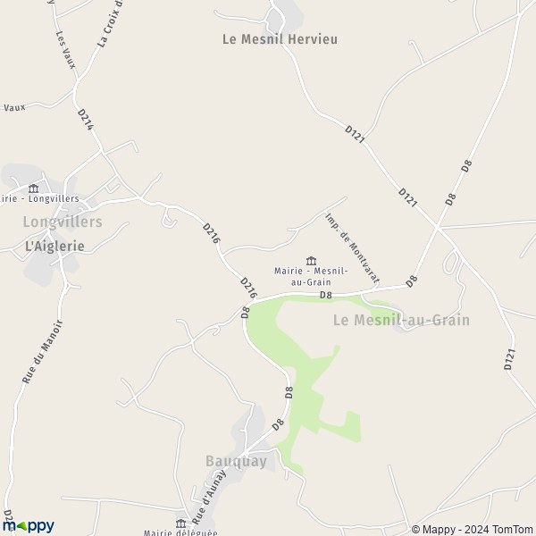 La carte pour la ville de Le Mesnil-au-Grain 14260
