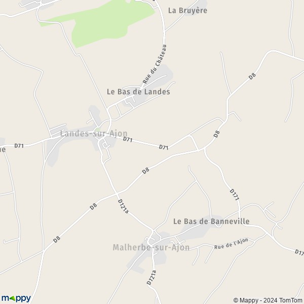 La carte pour la ville de Landes-sur-Ajon 14310