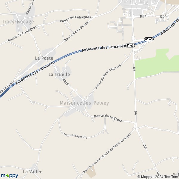 La carte pour la ville de Maisoncelles-Pelvey 14310