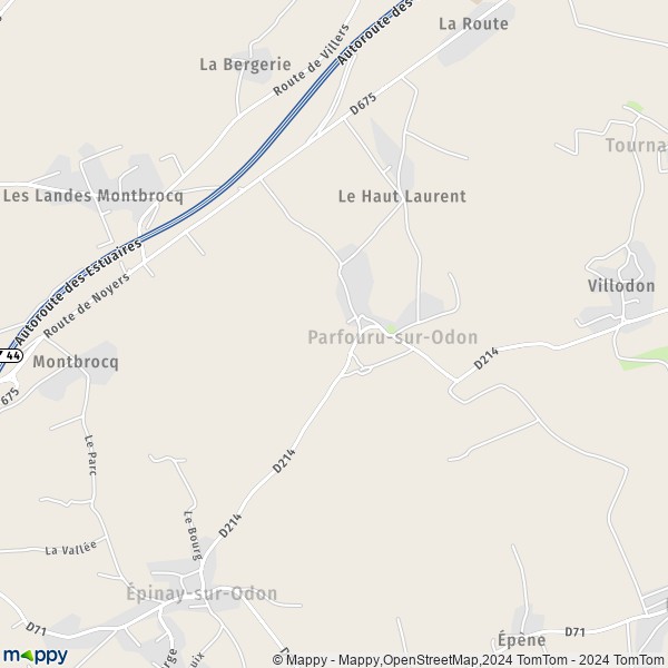 La carte pour la ville de Parfouru-sur-Odon 14310