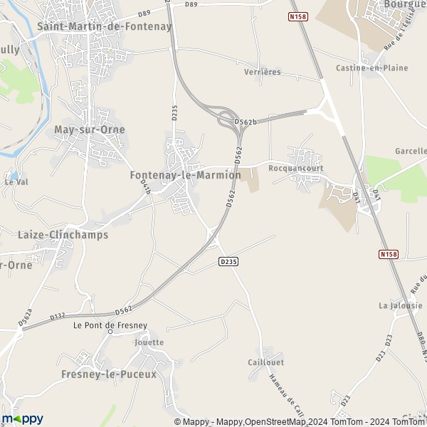 La carte pour la ville de Fontenay-le-Marmion 14320