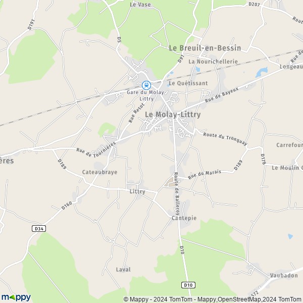 La carte pour la ville de Le Molay-Littry 14330