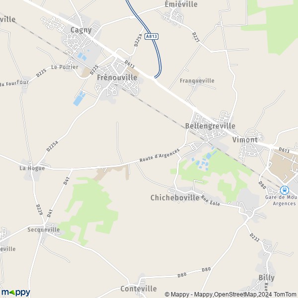 La carte pour la ville de Bellengreville 14370