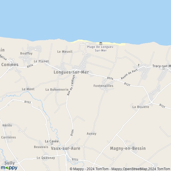 La carte pour la ville de Longues-sur-Mer 14400