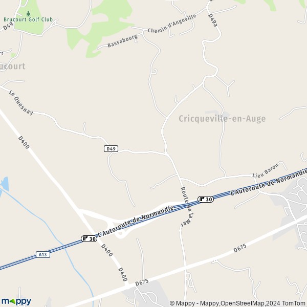 La carte pour la ville de Cricqueville-en-Auge 14430