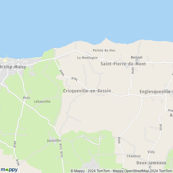 La carte pour la ville de Cricqueville-en-Bessin 14450