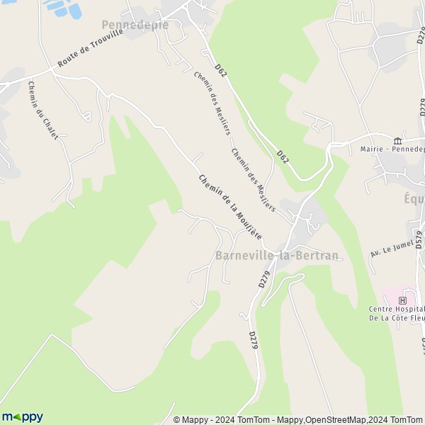 La carte pour la ville de Barneville-la-Bertran 14600