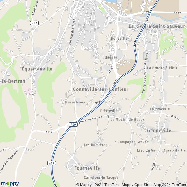 La carte pour la ville de Gonneville-sur-Honfleur 14600