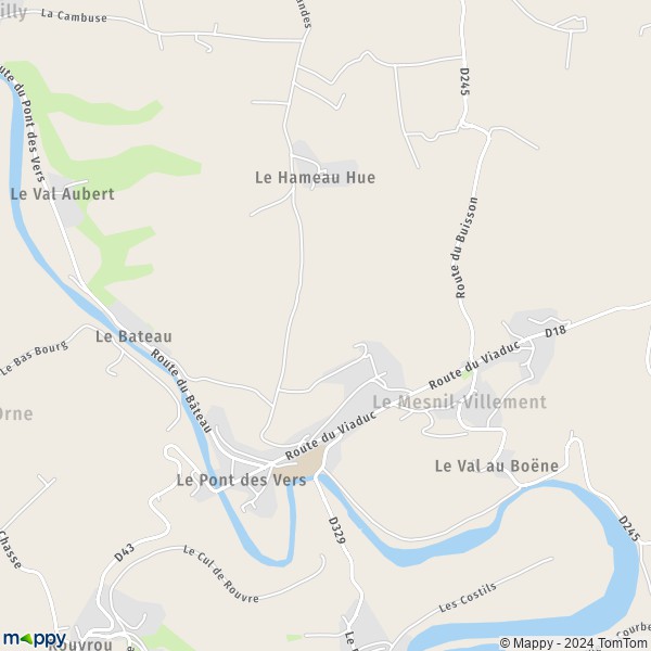 La carte pour la ville de Le Mesnil-Villement 14690
