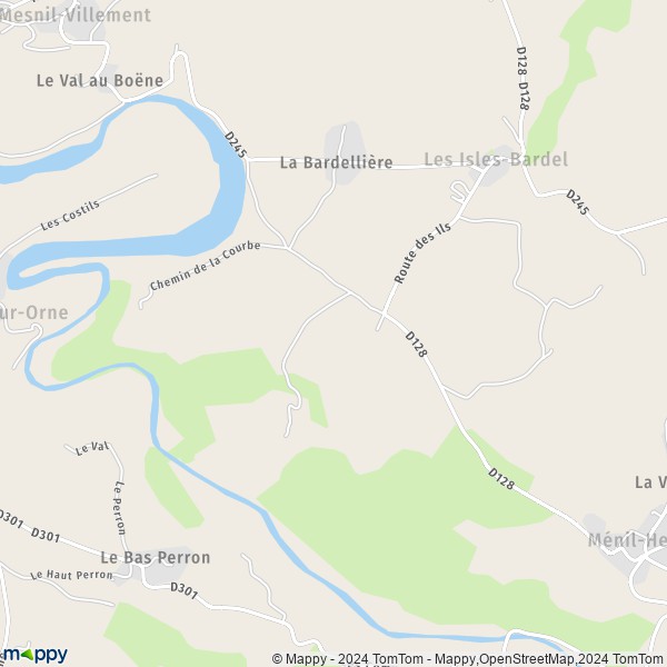 La carte pour la ville de Les Isles-Bardel 14690