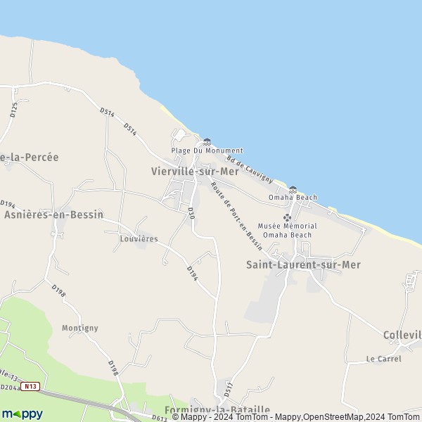 La carte pour la ville de Vierville-sur-Mer 14710