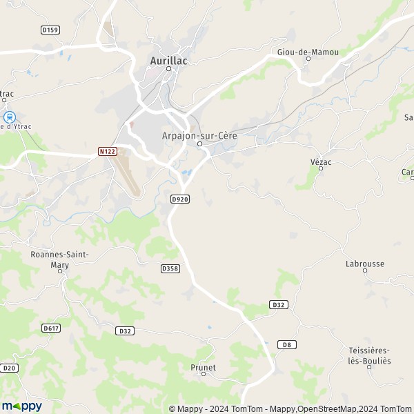 La carte pour la ville de Arpajon-sur-Cère 15130