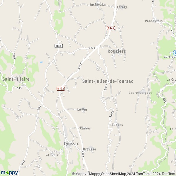 La carte pour la ville de Saint-Julien-de-Toursac 15600