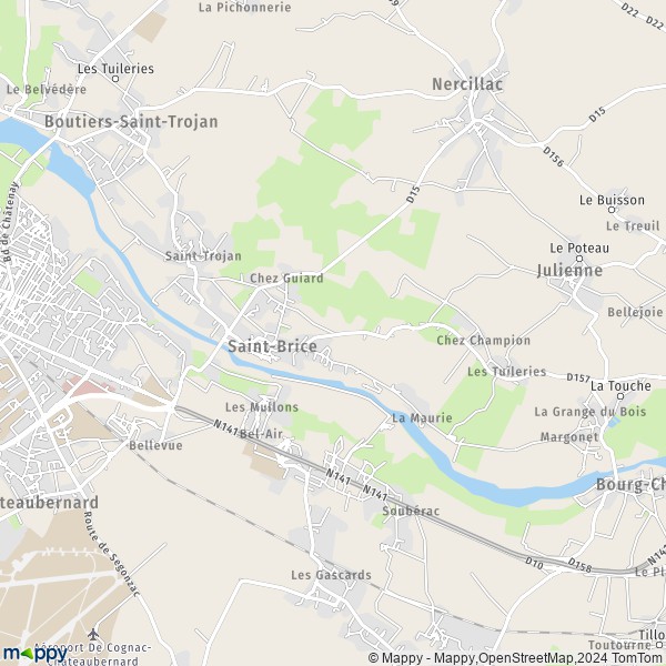 La carte pour la ville de Saint-Brice 16100