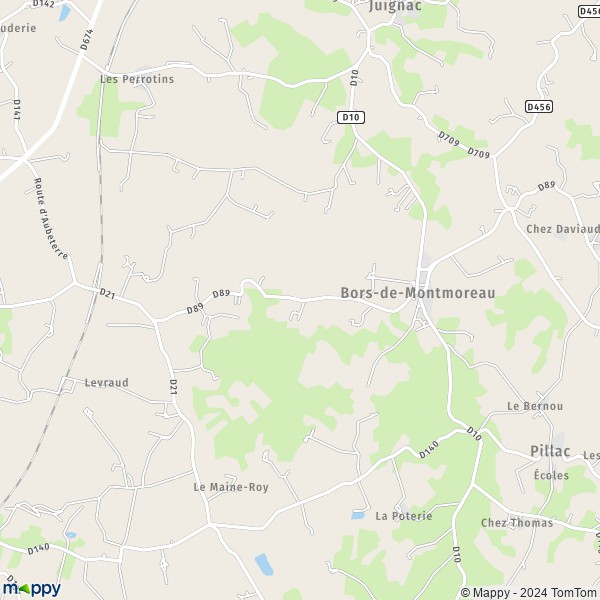 La carte pour la ville de Bors-de-Montmoreau 16190