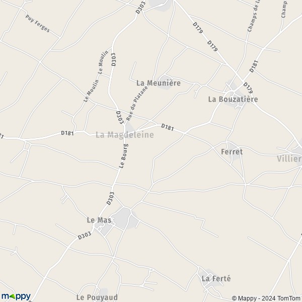 La carte pour la ville de La Magdeleine 16240
